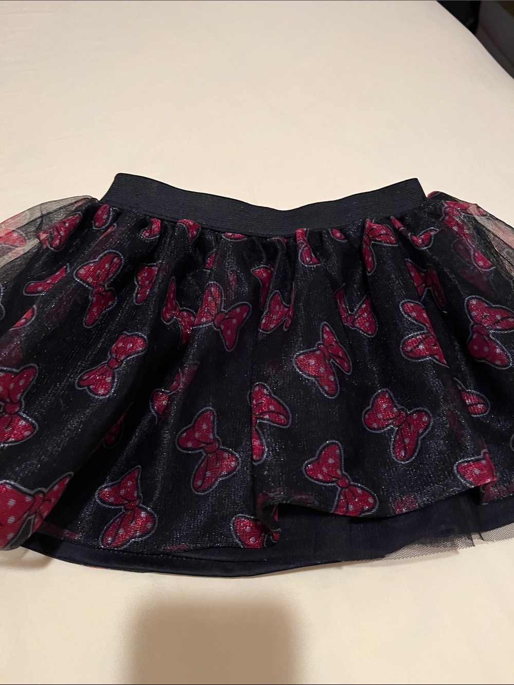 Disney Minnie Mouse Tulle Skirt with Red Bow Motif 5T